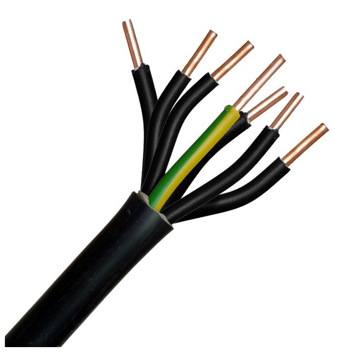 Câble U1000 R2V - 7G1.5mm² - Coupe au mètre - Réf : R2V-7G1.5