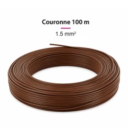 Fil H07  V-U (Rigide) 1,5 mm² - Couronne 100 m - Marron - Réf : 000805