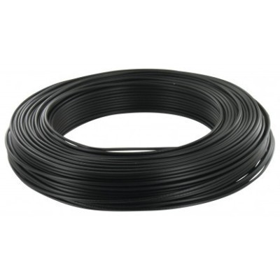 Fil H07 V-U (Rigide) 1,5 mm² - Couronne 100 m - Noir - Réf : 000605