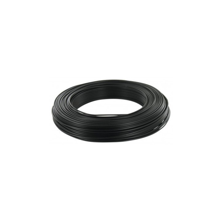Fil H07 V-U (Rigide) 1,5 mm² - Couronne 100 m - Noir - Réf : 000605