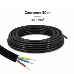Câble U1000 R2V - 3G4mm² - Couronne de 50m - Réf : R2V-3G4-C50