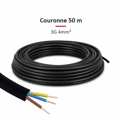 Câble U1000 R2V - 3G4mm² - Couronne de 50m - Réf : R2V-3G4-C50