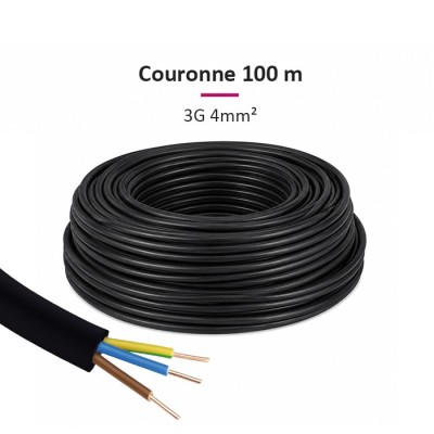 Câble U1000 R2V - 3G4mm² - Couronne de 100m - Réf : R2V-3G4-C100