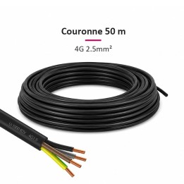Câble U1000 R2V - 4G2.5mm² - Couronne de 50m - Réf : R2V-4G2.5-C50