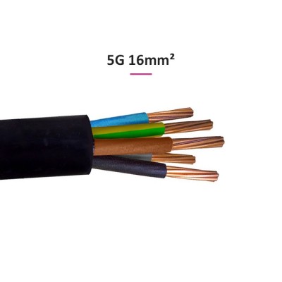 Câble U1000 R2V (Rigide) - 5G16 mm²  - Coupe au mètre - Réf : R2V-5G16