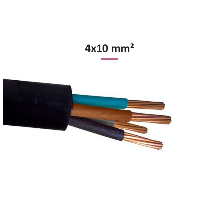 Câble R2V 4x10 mm² - Coupe au mètre - Réf : R2V4x10(rigide)
