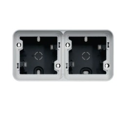 Hager - Boîte double cubyko étanche IP55 gris associable pose horizontale en saillie - Réf : WNA682