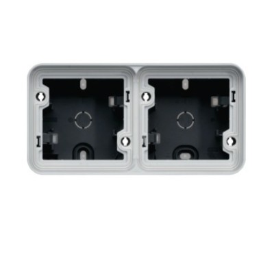 Hager - Boîte double cubyko étanche IP55 gris associable pose horizontale en saillie - Réf : WNA682