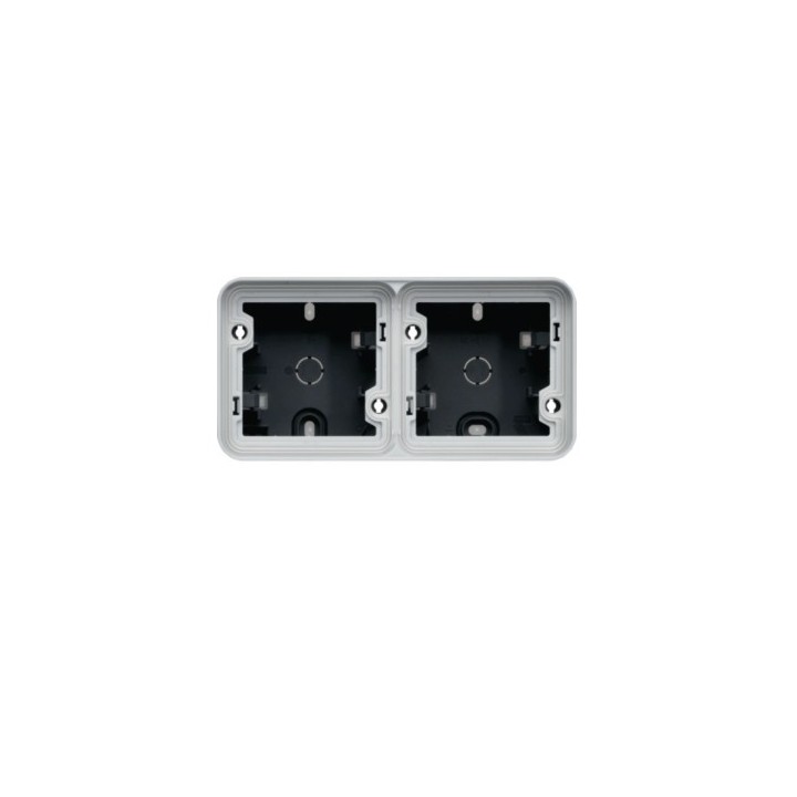 Hager - Boîte double cubyko étanche IP55 gris associable pose horizontale en saillie - Réf : WNA682