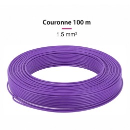 Fil H07  V-U (Rigide) 1,5 mm² - Couronne 100 m - Violet - Réf : 000905