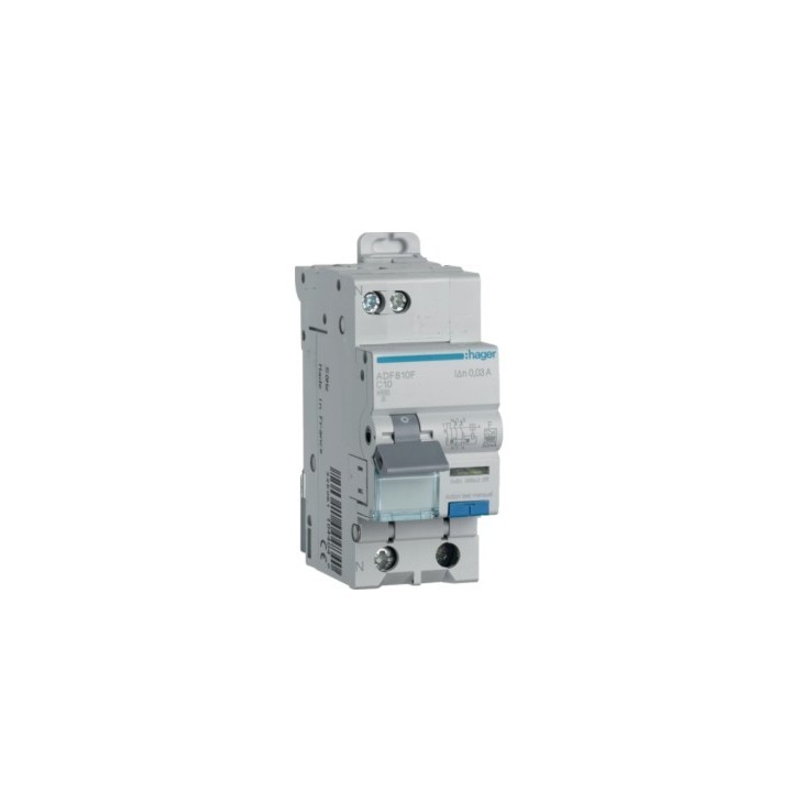 Hager - Disjoncteur différentiel 16A 1P+N 4,5kA Courbe C 30mA type F 2 modules  - Réf : ADF816F