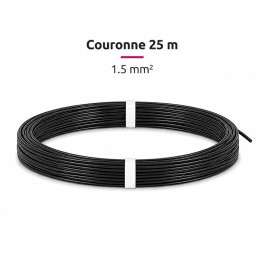 Fil H07-V-U 1.5mm² - Couronne 25 m - Noir - Réf : VU-1.5-noir-C25