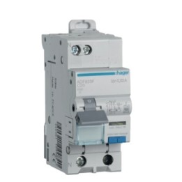 Hager - Disjoncteur différentiel 20A 1P+N 4,5kA Courbe C 30mA type F 2 modules  - Réf : ADF820F