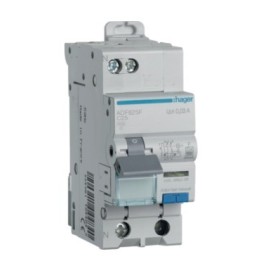 Hager - Disjoncteur différentiel 25A 1P+N 4,5kA Courbe C 30mA type F 2 modules  - Réf : ADF825F