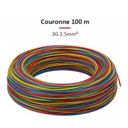 Trifil HO7-V-U 3G2,5mm² - Couronne de 100m - Rouge-Bleu-Vert/Jaune - Réf : VU-3G2,5-C100