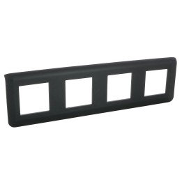 Legrand - Plaque de finition horizontale Mosaic pour 4x2 modules noir mat - Réf : 079008L
