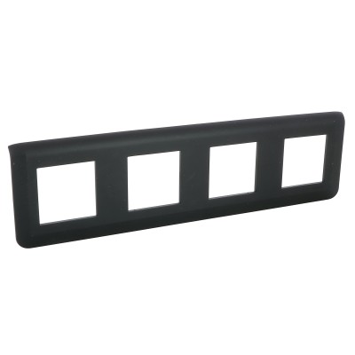 Legrand - Plaque de finition horizontale Mosaic pour 4x2 modules noir mat - Réf : 079008L