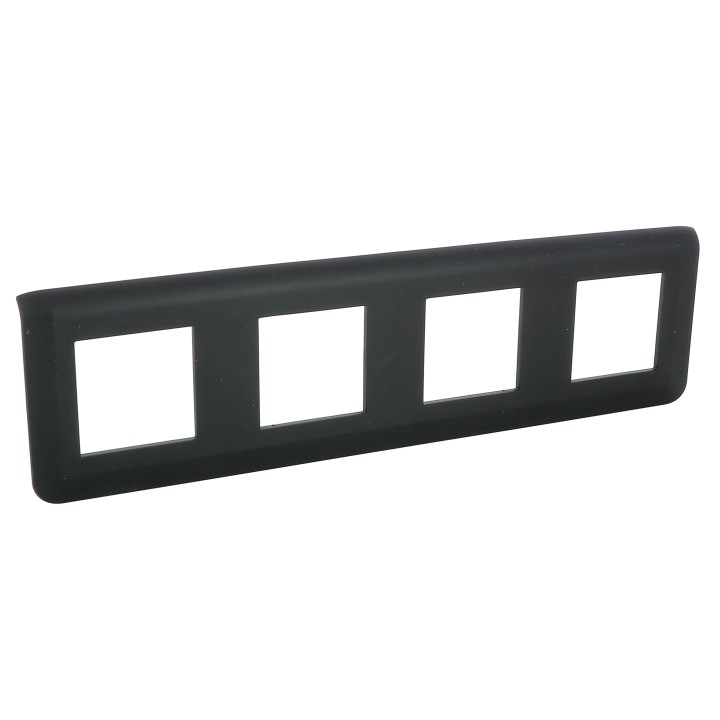 Legrand - Plaque de finition horizontale Mosaic pour 4x2 modules noir mat - Réf : 079008L