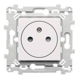 Hager Essensya - Prise de courant affleurante essensya 2P+T Pure - Réf :  WE106