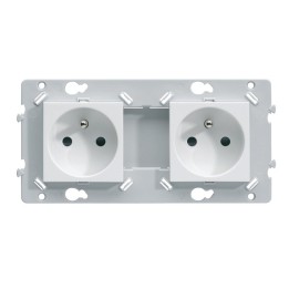 Hager Essensya - Prise double 2P+T 16 A pré-câblée Essensya Pure - Réf :  WE122
