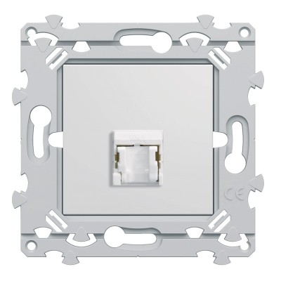 Hager Essensya - Prise RJ45 Cat 6 FTP simple finition Pure - Réf :  WE224