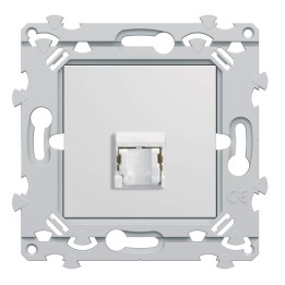 Hager Essensya - Prise RJ45 Cat 6 UTP simple finition Pure - Réf :  WE225