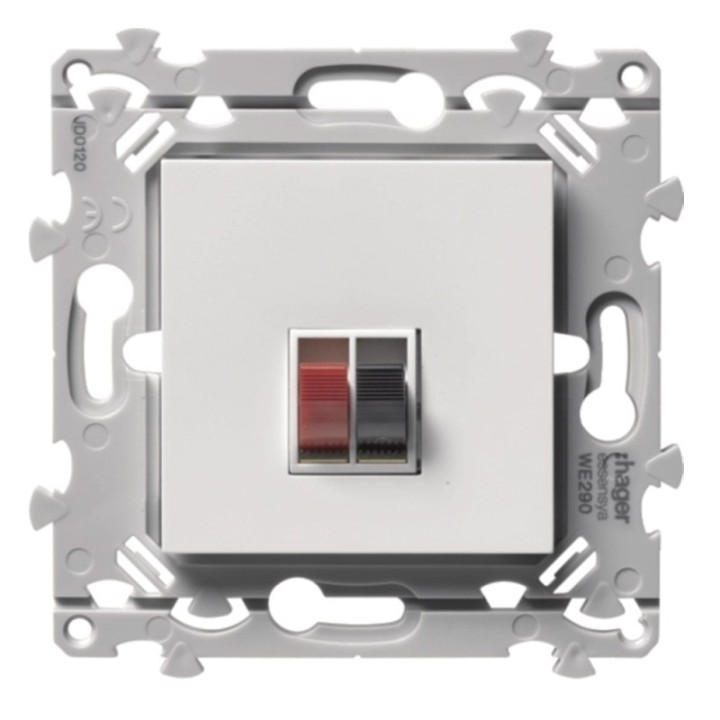 Hager Essensya - Prise haut-parleur simple Essensya Pure - Réf : WE290