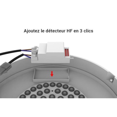 Miidex Lighting - LED Hublot Blanc + Détecteur RF Ø300 - 15W - CCT - Réf : 101091-P