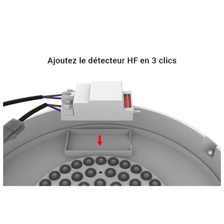 Miidex Lighting - LED Hublot Blanc + Détecteur RF Ø300 - 15W - CCT - Réf : 101091-P