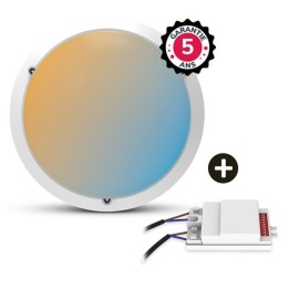 Miidex Lighting - LED Hublot Blanc + Détecteur RF Ø300 - 15W - CCT - Réf : 101091-P
