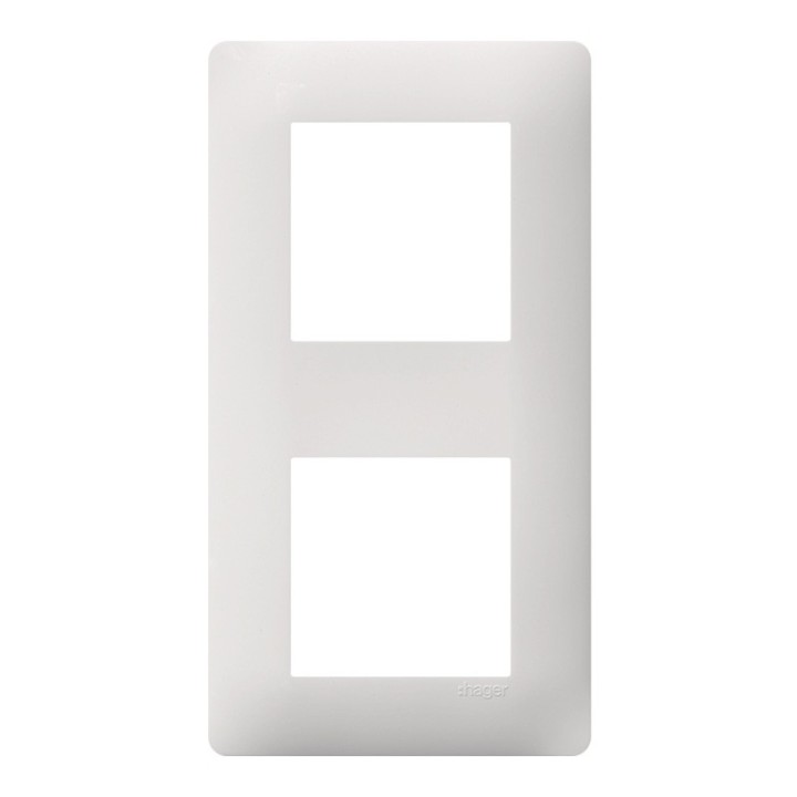 Hager Essensya - Plaque 2 postes Essensya Pure - Réf : WE402
