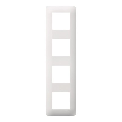 Hager Essensya - Plaque 4 postes Essensya Pure - Réf : WE404