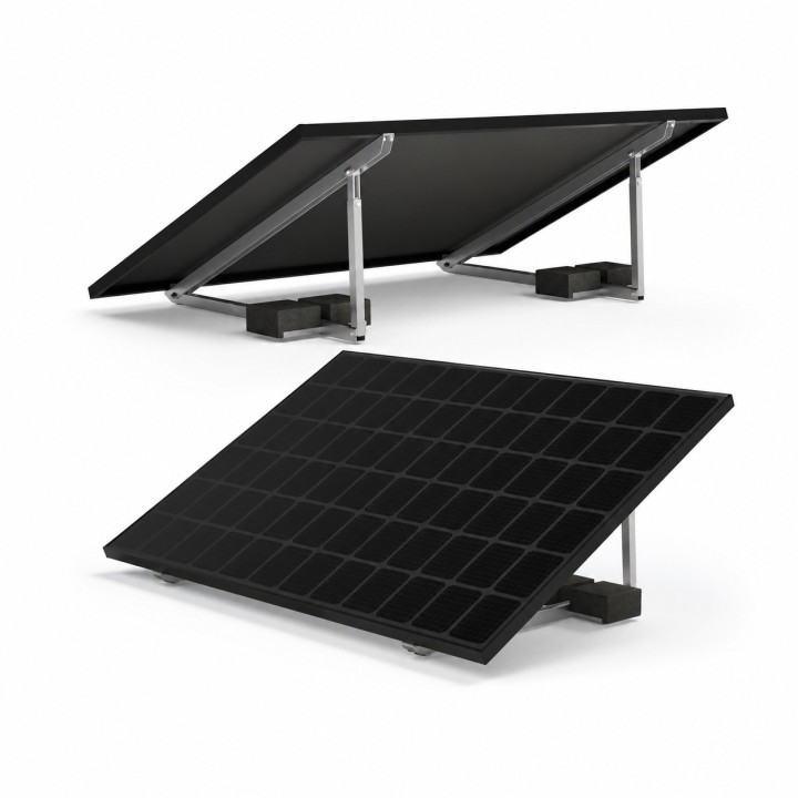 Kseng - 2 Supports réglables universels pour 1 panneau solaire - Réf : EUP-WQ020- S_78/WPLT