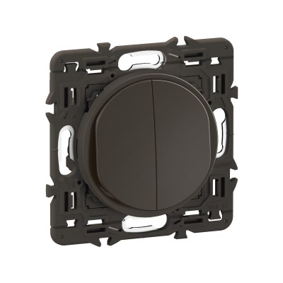 Legrand Céliane - Double Poussoir inverseur complet NO+NF - Noir avec support - à équiper d'une plaque - Réf: CN2001-SP