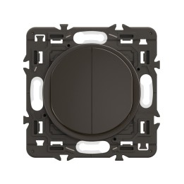 Legrand Céliane - Double Poussoir inverseur complet NO+NF - 1 poste - Noir mat - Réf : CN2001-P