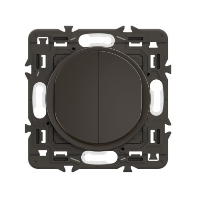 Legrand Céliane - Double Poussoir inverseur complet NO+NF - 1 poste - Noir mat - Réf : CN2001-P