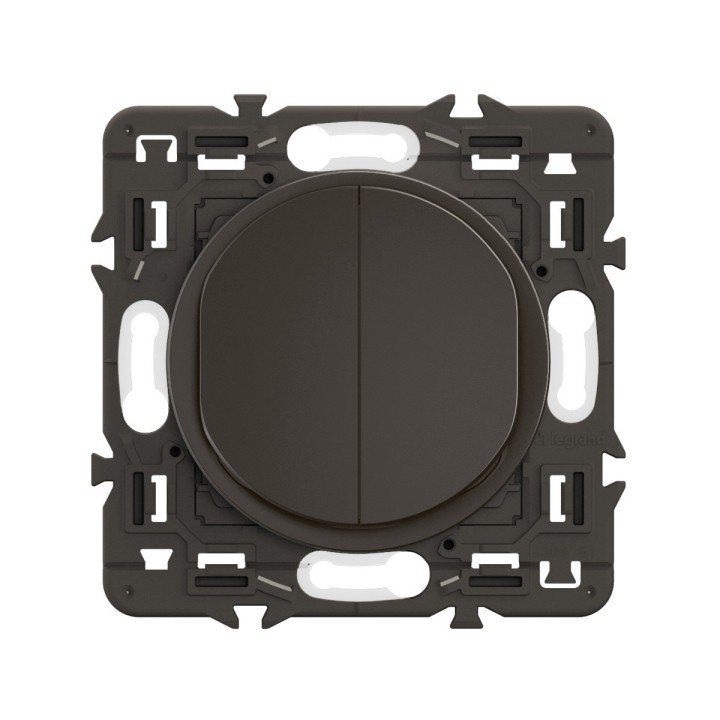Legrand Céliane - Double Poussoir inverseur complet NO+NF - 1 poste - Noir mat - Réf : CN2001-P