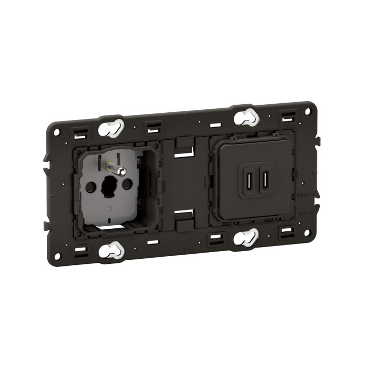 Legrand Céliane - Double prise chargeur USB Type C 20W + Prise de courant 2P+T - Charge rapide - Réf : CM0145