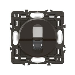 Legrand Céliane - Prise RJ 45 blindée - Cat. 6A - STP -  Noir avec support - à équiper d'une plaque - Réf : CM0346-SP
