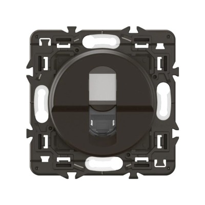 Legrand Céliane - Prise RJ 45 blindée - Cat. 6A - STP -  Noir avec support - à équiper d'une plaque - Réf : CM0346-SP