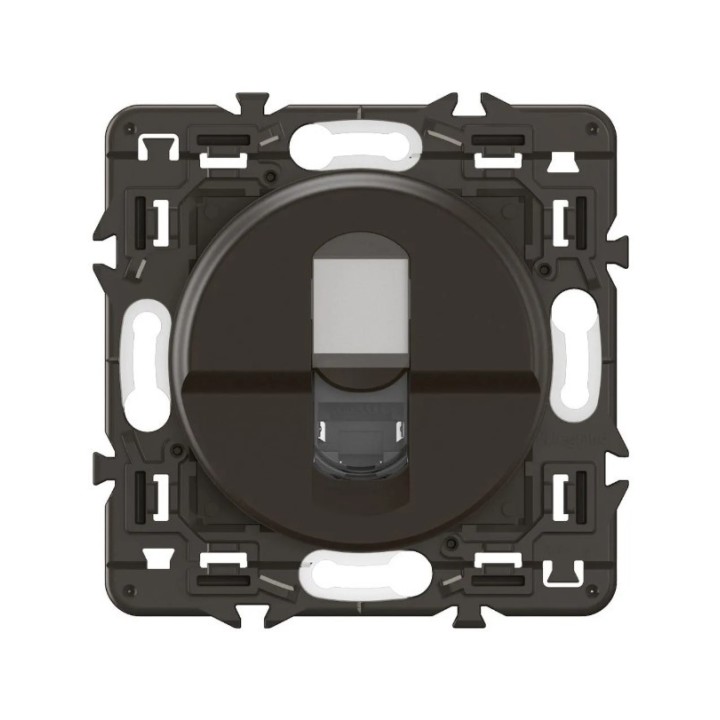 Legrand Céliane - Prise RJ 45 blindée - Cat. 6A - STP -  Noir avec support - à équiper d'une plaque - Réf : CM0346-SP