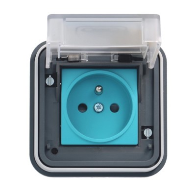 Hager - Kit Prise Witty  encastrée 2P+T - IP55 - M2+ - 3.7 kW - Recharge véhicule électrique - Réf : XEV081P