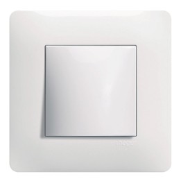 Hager Essensya - Sortie de câble avec plaque de finition - Blanc - Réf :  WE156P