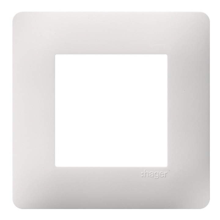 Hager Essensya - Sortie de câble avec plaque de finition - Blanc - Réf :  WE156P