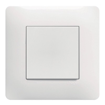 Hager Essensya - Obturateur avec plaque de finition - Blanc - Réf :  WE157P