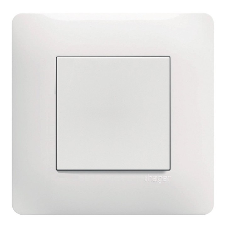 Hager Essensya - Obturateur avec plaque de finition - Blanc - Réf :  WE157P