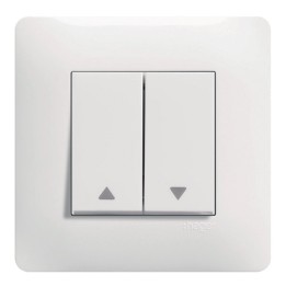 Hager Essensya - Double va-et-vient volet roulant avec plaque de finition - Blanc - Réf : WE300P