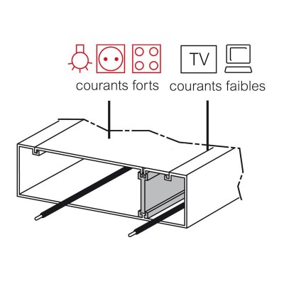 Legrand - Goulotte GTL - 13 modules - 65x250 mm - avec couvercle complet - long réglable 2,45 à 2,60 m - Réf : 030037
