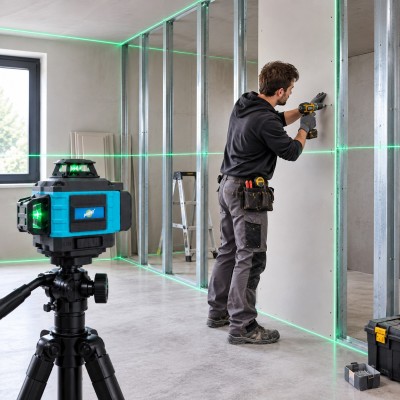 Krisane - Niveau laser 4D vert – 16 lignes à 360° avec trépied et accessoires - réf : KRI11000