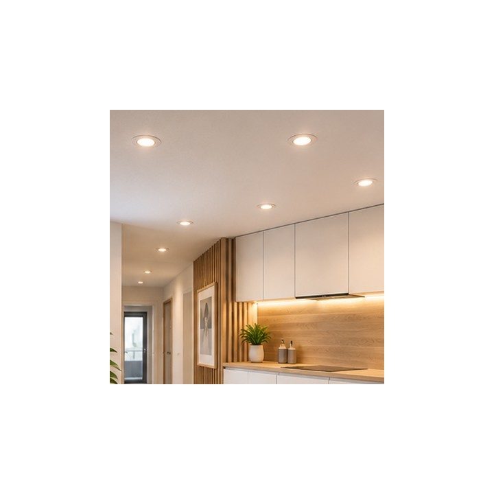 Krisane -Spot BBC encastré - fixe - rond - 3000/4000/6000k - blanc - IP65 - LED 6W - Réf : KRI24081